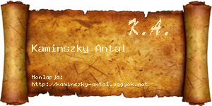 Kaminszky Antal névjegykártya